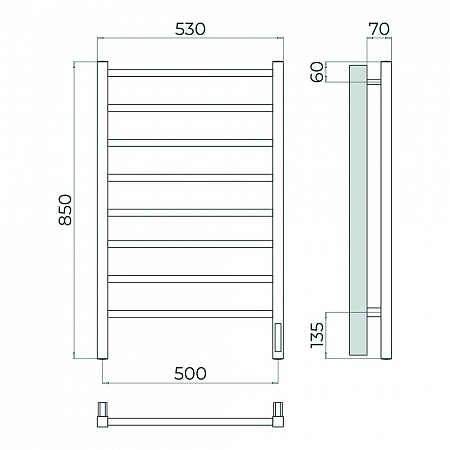 Ватикан П8 500х850 Электро (quick touch) Полотенцесушитель TERMINUS Сатин Новоуральск - фото 4 Ватикан П8 500х850 Электро (quick touch) Полотенцесушитель TERMINUS Сатин Новоуральск - фото 4