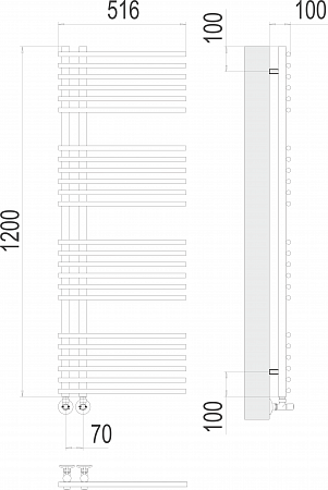 Астра П24 70х1200 Полотенцесушитель TERMINUS Новоуральск - фото 3 Астра П24 70х1200 Полотенцесушитель TERMINUS Новоуральск - фото 3