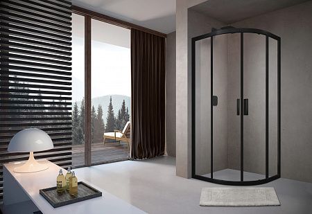 Душевой уголок слайдер Terminus Соренто 06 1000х1000х2000 четверть круга чёрный Новоуральск - фото 2 Душевой уголок слайдер Terminus Соренто 06 1000х1000х2000 четверть круга чёрный Новоуральск - фото 2