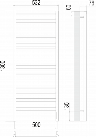 Аврора П15 500х1300 электро (sensor quick touch) Полотенцесушитель TERMINUS Новоуральск - фото 3 Аврора П15 500х1300 электро (sensor quick touch) Полотенцесушитель TERMINUS Новоуральск - фото 3