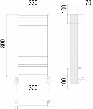 Контур П7 300х800 Полотенцесушитель TERMINUS Новоуральск - фото 3 Контур П7 300х800 Полотенцесушитель TERMINUS Новоуральск - фото 3