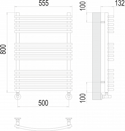 Марио П16 500х800 Полотенцесушитель TERMINUS Новоуральск - фото 3 Марио П16 500х800 Полотенцесушитель TERMINUS Новоуральск - фото 3