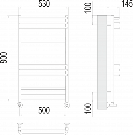 Соренто П12 500х800 Полотенцесушитель TERMINUS Новоуральск - фото 3 Соренто П12 500х800 Полотенцесушитель TERMINUS Новоуральск - фото 3