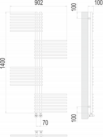 Европа П28 70х1400 Полотенцесушитель TERMINUS Новоуральск - фото 3 Европа П28 70х1400 Полотенцесушитель TERMINUS Новоуральск - фото 3