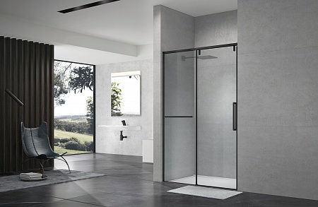 Душевая дверь в нишу слайдер Terminus Альба 01 1400х2200 чёрный Новоуральск - фото 2 Душевая дверь в нишу слайдер Terminus Альба 01 1400х2200 чёрный Новоуральск - фото 2