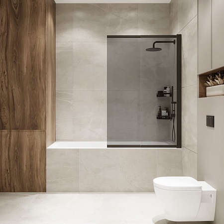 Шторка на ванну слайдер Terminus Ното 01 1500х900 проф.черный, тонированная Новоуральск - фото 4 Шторка на ванну слайдер Terminus Ното 01 1500х900 проф.черный, тонированная Новоуральск - фото 4