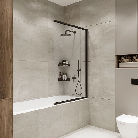 Шторка на ванну слайдер Terminus Ното 01 1500х900 проф.черный Новоуральск - фото 1 Шторка на ванну слайдер Terminus Ното 01 1500х900 проф.черный Новоуральск - фото 1