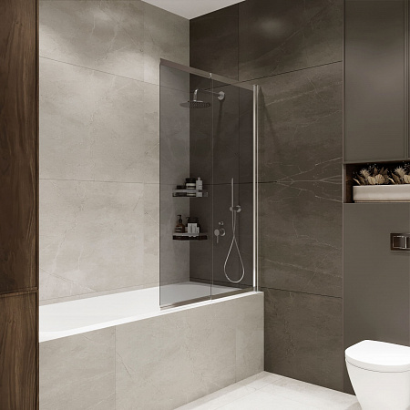 Шторка на ванну слайдер Terminus Ното 01 1500х900 проф.хром, тонированная Новоуральск - фото 1 Шторка на ванну слайдер Terminus Ното 01 1500х900 проф.хром, тонированная Новоуральск - фото 1