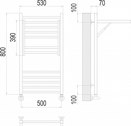 Валенсия П12 500х800 Полотенцесушитель TERMINUS Новоуральск - фото 5 Валенсия П12 500х800 Полотенцесушитель TERMINUS Новоуральск - фото 5