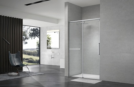 Душевая дверь в нишу слайдер Terminus Альба 01 1400х2200 хром Новоуральск - фото 2 Душевая дверь в нишу слайдер Terminus Альба 01 1400х2200 хром Новоуральск - фото 2