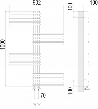 Европа П20 70х1000 Полотенцесушитель TERMINUS Новоуральск - фото 3 Европа П20 70х1000 Полотенцесушитель TERMINUS Новоуральск - фото 3