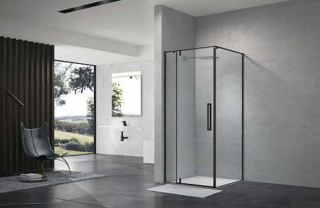 Душевой уголок распашной Terminus Альба 03 900х900х2200 квадрат чёрный Новоуральск - фото 2 Душевой уголок распашной Terminus Альба 03 900х900х2200 квадрат чёрный Новоуральск - фото 2