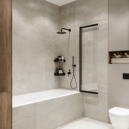 Шторка на ванну слайдер Terminus Ното 01 1500х900 проф.черный Новоуральск - фото 3 Шторка на ванну слайдер Terminus Ното 01 1500х900 проф.черный Новоуральск - фото 3